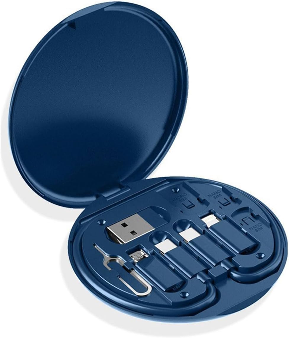 PD 60W Multifunctional USB Type C Data Cable Set Fast Charging For IPhone Xiaomi Charger Storage Box Adapter Card Pin Travel Box