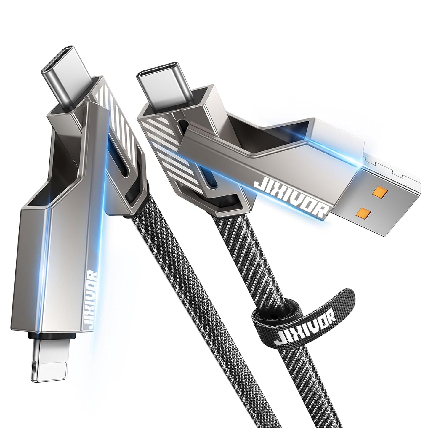 1m Fast Charging Cable Four-in-one data cable multi-function data cable mecha zinc alloy braided