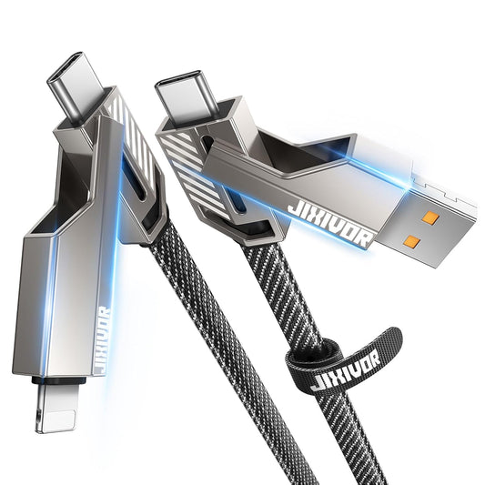 1m Fast Charging Cable Four-in-one data cable multi-function data cable mecha zinc alloy braided